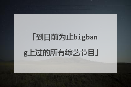 到目前为止bigbang上过的所有综艺节目