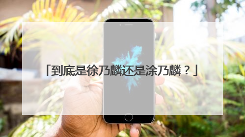 到底是徐乃麟还是涂乃麟?