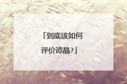 到底该如何评价谭晶?