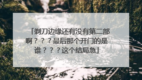 剃刀边缘还有没有第二部啊？？？最后那个开门的是谁？？？这个结局急