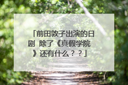 前田敦子出演的日剧 除了《真假学院》还有什么??