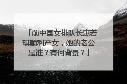 前中国女排队长惠若琪顺利产女，她的老公是谁？有何背景？