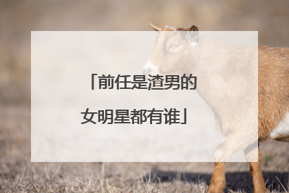 前任是渣男的女明星都有谁