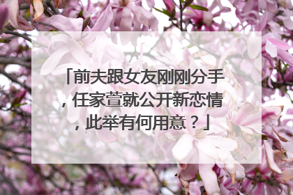 前夫跟女友刚刚分手，任家萱就公开新恋情，此举有何用意？