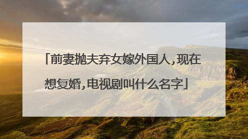 前妻抛夫弃女嫁外国人,现在想复婚,电视剧叫什么名字