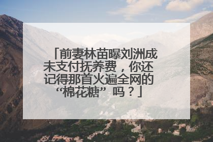 前妻林苗曝刘洲成未支付抚养费,你还记得那首火遍全网的“棉花糖” 吗?