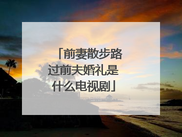 前妻散步路过前夫婚礼是什么电视剧