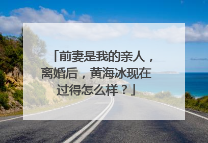 前妻是我的亲人,离婚后,黄海冰现在过得怎么样?