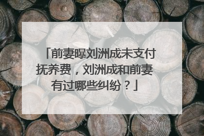 前妻曝刘洲成未支付抚养费，刘洲成和前妻有过哪些纠纷？