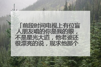 前段时间电视上有位盲人朋友唱的你是我的眼,不是星光大道,他老婆还很漂亮的说,现求他那个版本的下载地