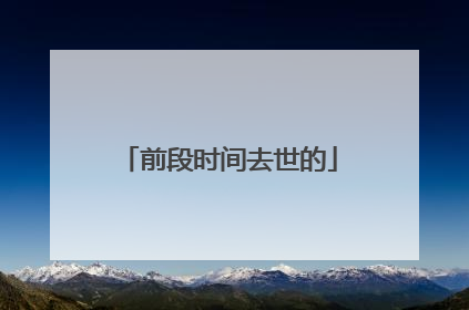 前段时间去世的