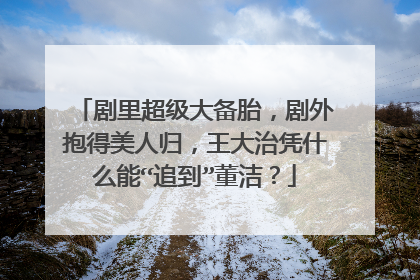 剧里超级大备胎,剧外抱得美人归,王大治凭什么能“追到”董洁?