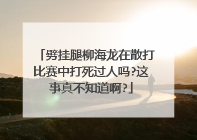 劈挂腿柳海龙在散打比赛中打死过人吗?这事真不知道啊?