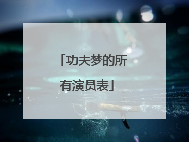 功夫梦的所有演员表