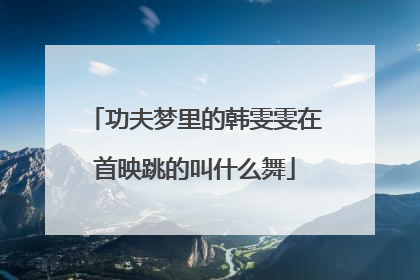 功夫梦里的韩雯雯在首映跳的叫什么舞