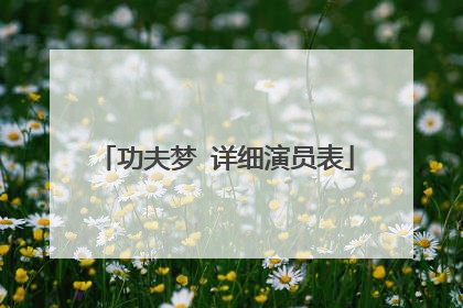 功夫梦 详细演员表