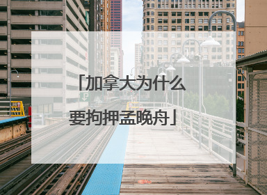 加拿大为什么要拘押孟晚舟