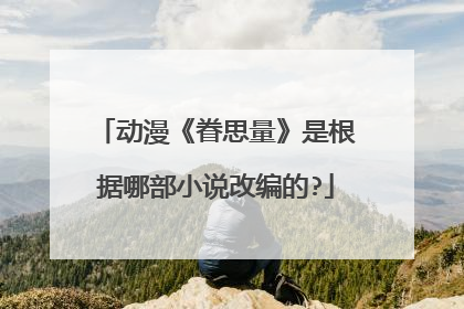 动漫《眷思量》是根据哪部小说改编的?