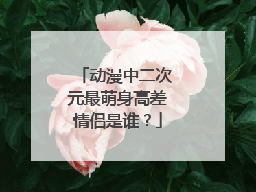 动漫中二次元最萌身高差情侣是谁？