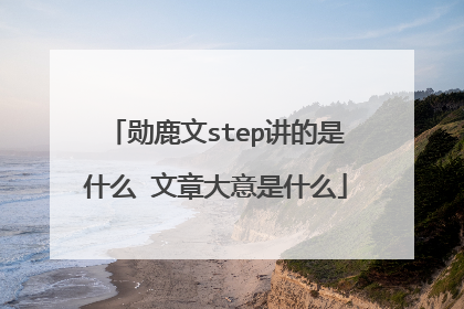 勋鹿文step讲的是什么 文章大意是什么