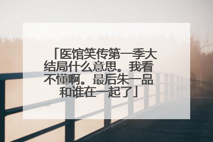 医馆笑传第一季大结局什么意思。我看不懂啊。最后朱一品和谁在一起了