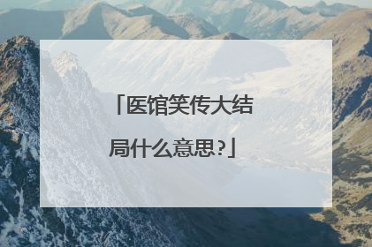 医馆笑传大结局什么意思?