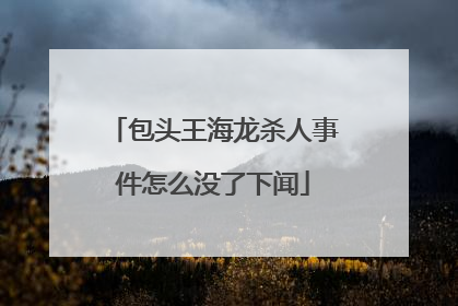 包头王海龙杀人事件怎么没了下闻