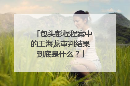 包头彭程程案中的王海龙审判结果到底是什么?