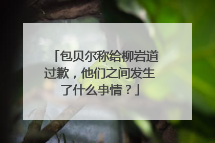 包贝尔称给柳岩道过歉,他们之间发生了什么事情?