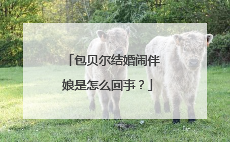 包贝尔结婚闹伴娘是怎么回事？