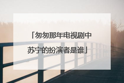 匆匆那年电视剧中苏宁的扮演者是谁