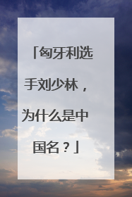 匈牙利选手刘少林，为什么是中国名？