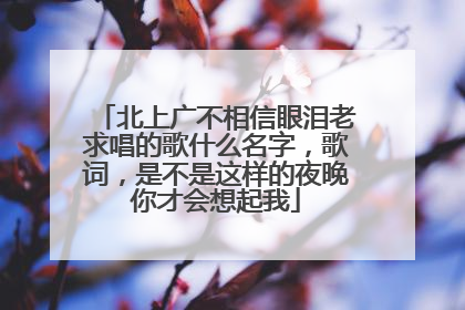 北上广不相信眼泪老求唱的歌什么名字,歌词,是不是这样的夜晚你才会想起我