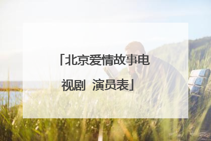 北京爱情故事电视剧 演员表