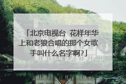 北京电视台 花样年华上和老狼合唱的那个女歌手叫什么名字啊?