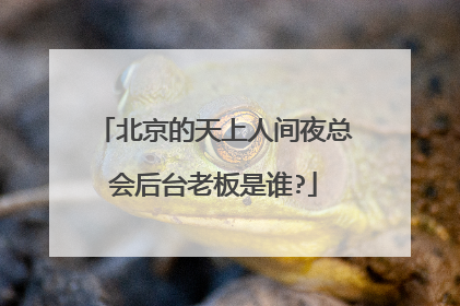 北京的天上人间夜总会后台老板是谁?