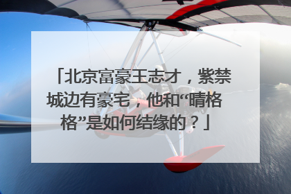 北京富豪王志才，紫禁城边有豪宅，他和“晴格格”是如何结缘的？