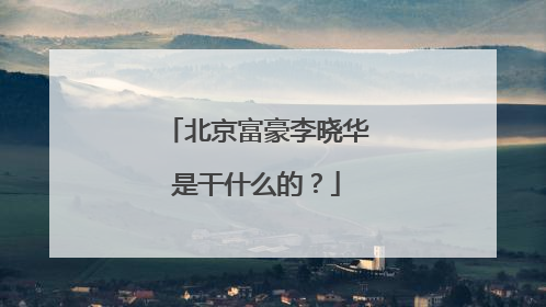 北京富豪李晓华是干什么的？