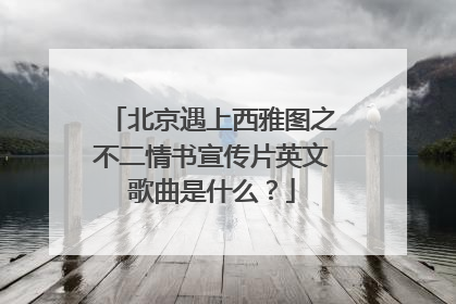 北京遇上西雅图之不二情书宣传片英文歌曲是什么？
