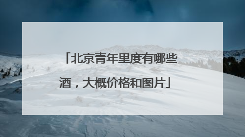 北京青年里度有哪些酒，大概价格和图片