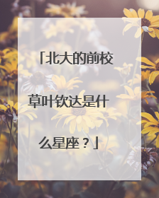 北大的前校草叶钦达是什么星座?