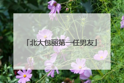 北大包丽第一任男友