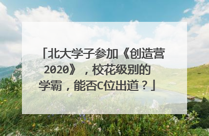 北大学子参加《创造营2020》,校花级别的学霸,能否C位出道?