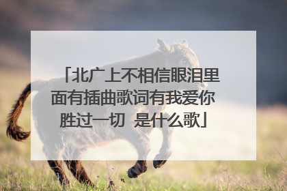北广上不相信眼泪里面有插曲歌词有我爱你胜过一切 是什么歌