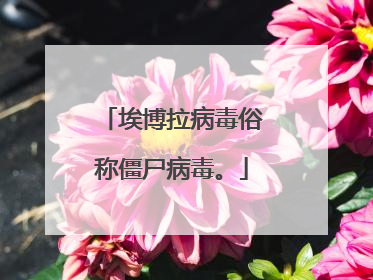 埃博拉病毒俗称僵尸病毒。