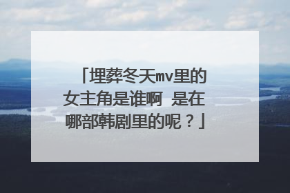 埋葬冬天mv里的女主角是谁啊 是在哪部韩剧里的呢?