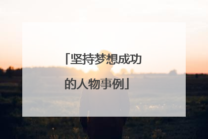 坚持梦想成功的人物事例
