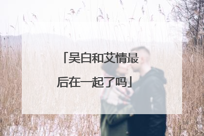 吴白和艾情最后在一起了吗