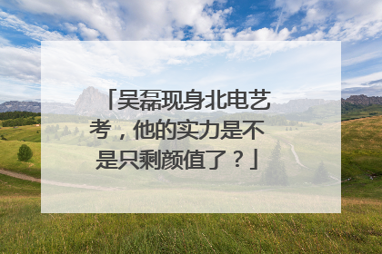 吴磊现身北电艺考,他的实力是不是只剩颜值了?