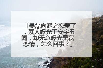 吴磊向涵之恋爱了,素人曝光王安宇丑闻,却无意曝光吴磊恋情,怎么回事?